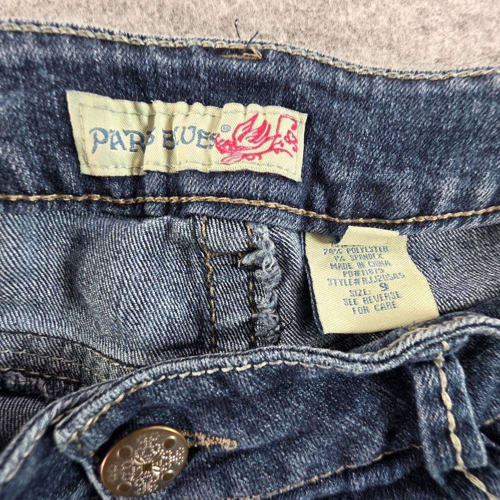 Paris Blues Jeans Size 9 Juniors Retro Low Rise Skinny Leg 2000s Faded Wash - Picture 4 of 9